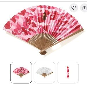 BAPE ABC Japanese Folding Fan Red